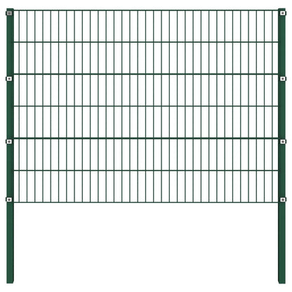 Schuttingpaneel Met Palen 3,4X1,2 M Ijzer Groen 1.2 m 3.4 m