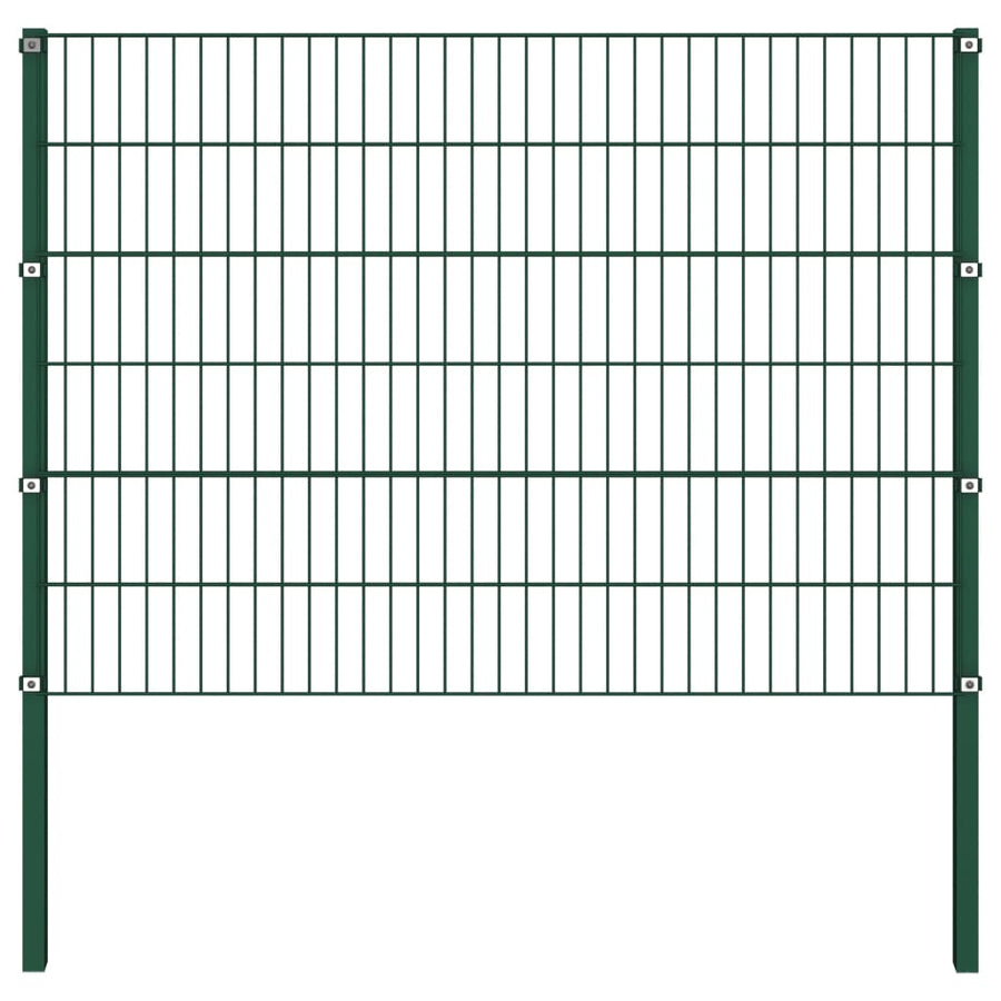 Schuttingpaneel Met Palen 3,4X1,2 M Ijzer Groen 1.2 m 3.4 m