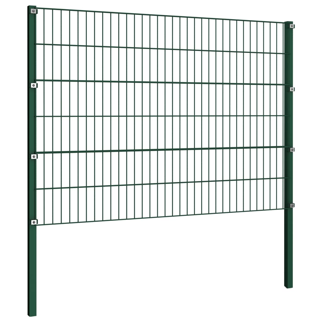 Schuttingpaneel Met Palen 3,4X1,2 M Ijzer Groen 1.2 m 3.4 m