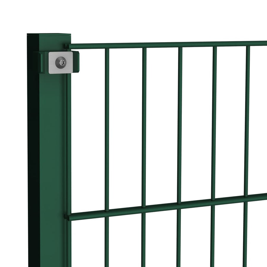 Schuttingpaneel Met Palen 3,4X1,2 M Ijzer Groen 1.2 m 3.4 m