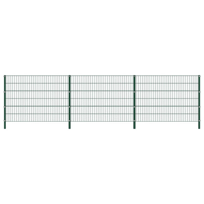 Schuttingpaneel Met Palen 5,1X1,2 M Ijzer Groen 1.2 m 5.1 m