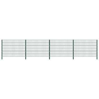 Schuttingpaneel Met Palen 6,8X1,2 M Ijzer Groen 1.2 m 6.8 m