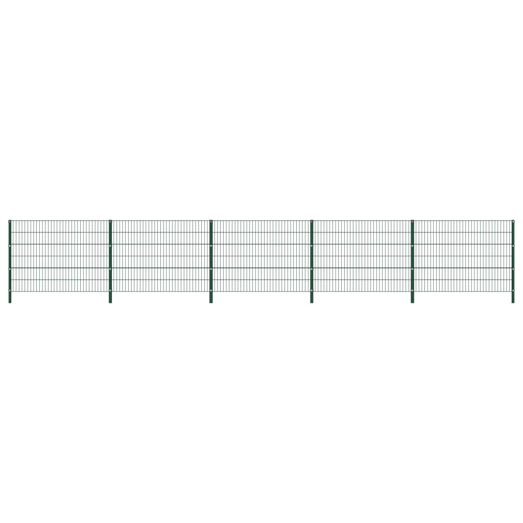Schuttingpaneel Met Palen 8,5X1,2 M Ijzer Groen 1.2 m 8.5 m