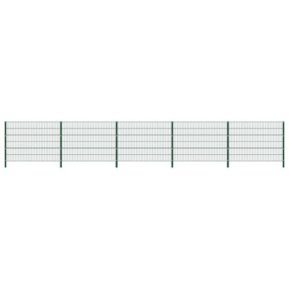 Schuttingpaneel Met Palen 8,5X1,2 M Ijzer Groen 1.2 m 8.5 m