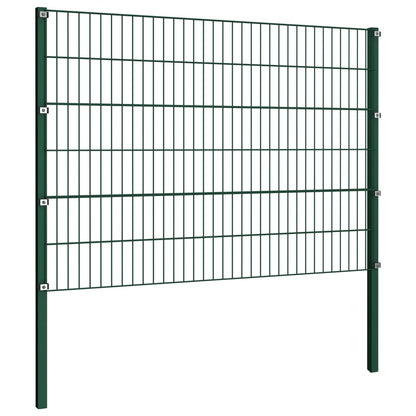 Schuttingpaneel Met Palen 10,2X1,2 M Ijzer Groen 1.2 m 10.2 m