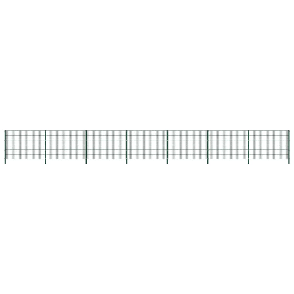 Schuttingpaneel Met Palen 11,9X1,2 M Ijzer Groen 1.2 m 11.9 m