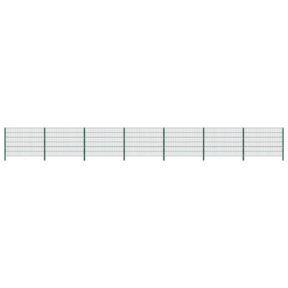 Schuttingpaneel Met Palen 11,9X1,2 M Ijzer Groen 1.2 m 11.9 m