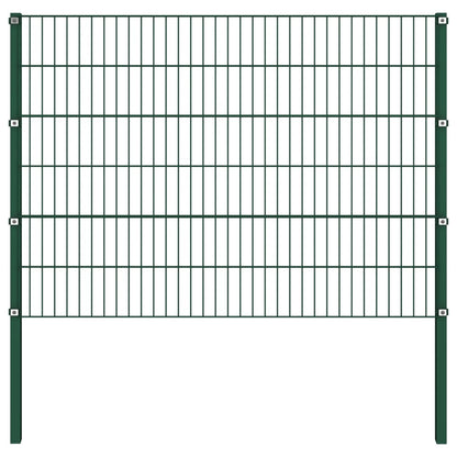 Schuttingpaneel Met Palen 13,6X1,2 M Ijzer Groen 1.2 m 13.6 m