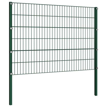 Schuttingpaneel Met Palen 13,6X1,2 M Ijzer Groen 1.2 m 13.6 m