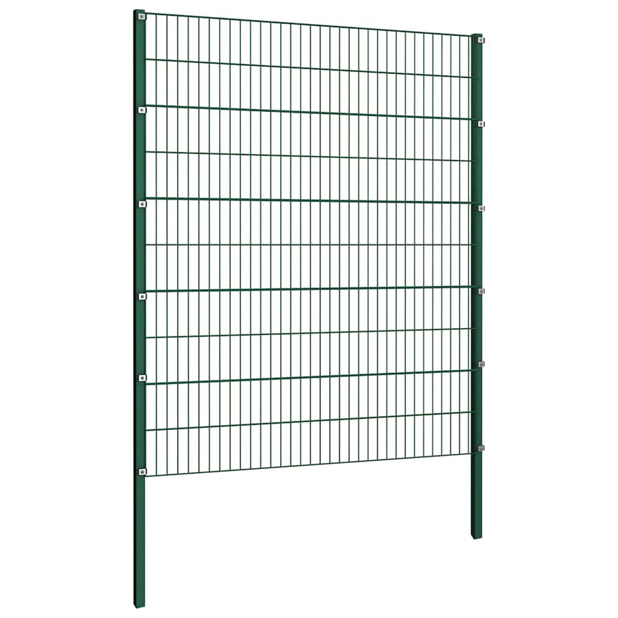 Schuttingpaneel met palen ijzer 349x200 cm groen