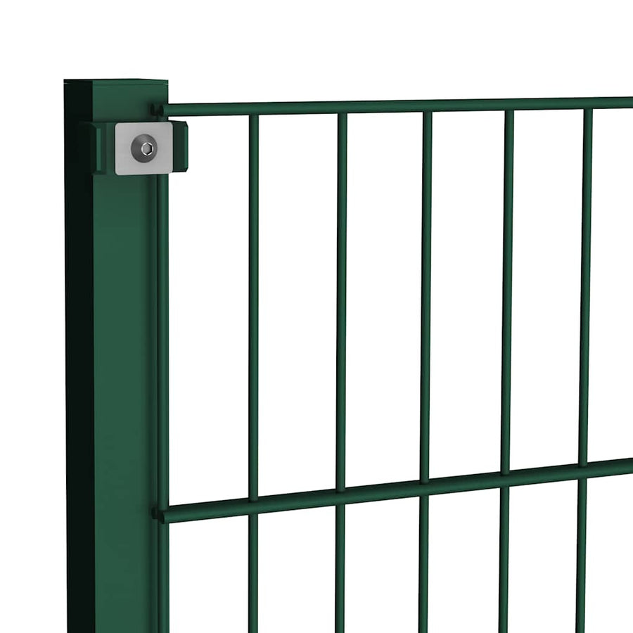 Schuttingpaneel met palen ijzer 349x200 cm groen