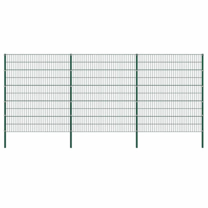 Schuttingpaneel met palen ijzer 522x200 cm groen