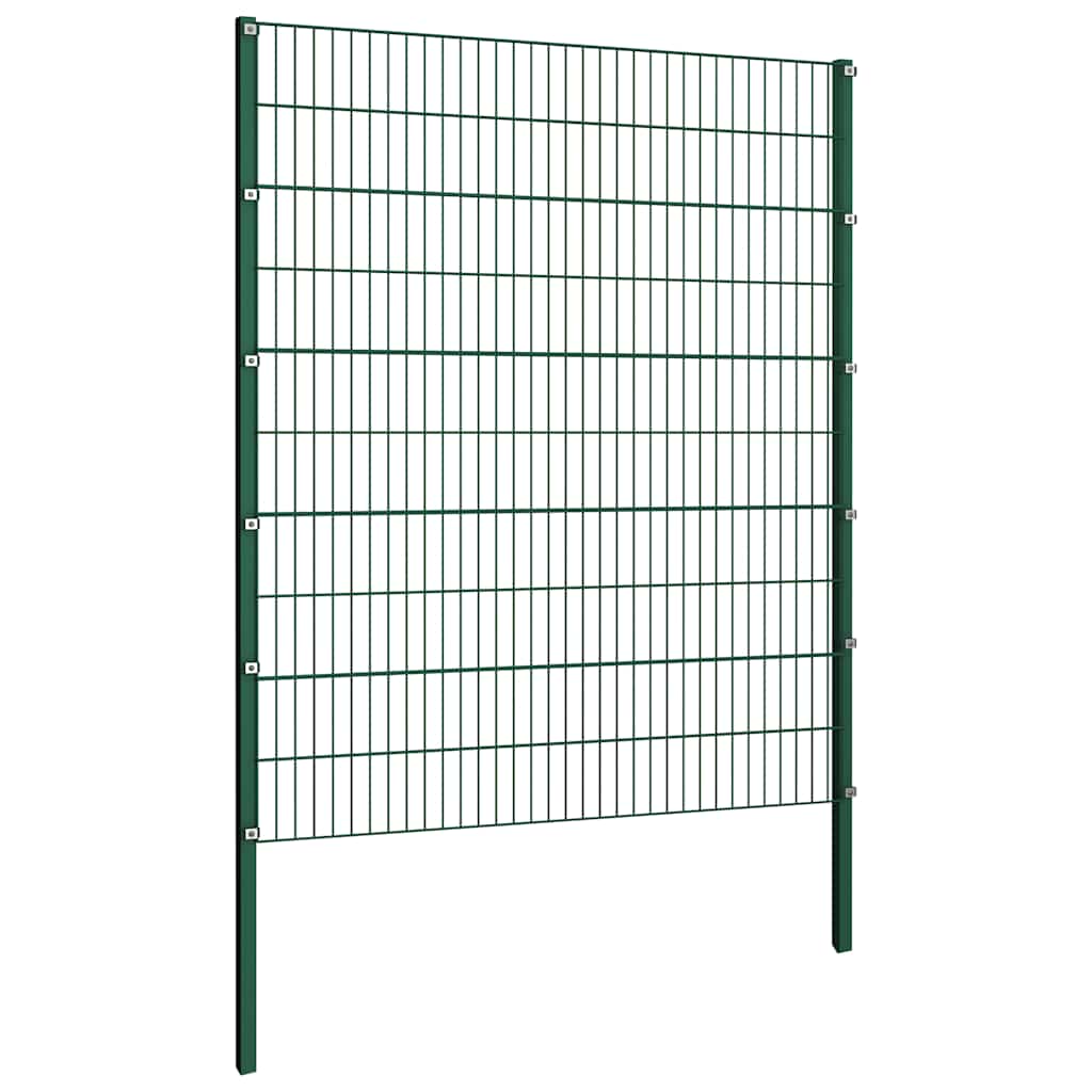 Schuttingpaneel met palen ijzer 522x200 cm groen