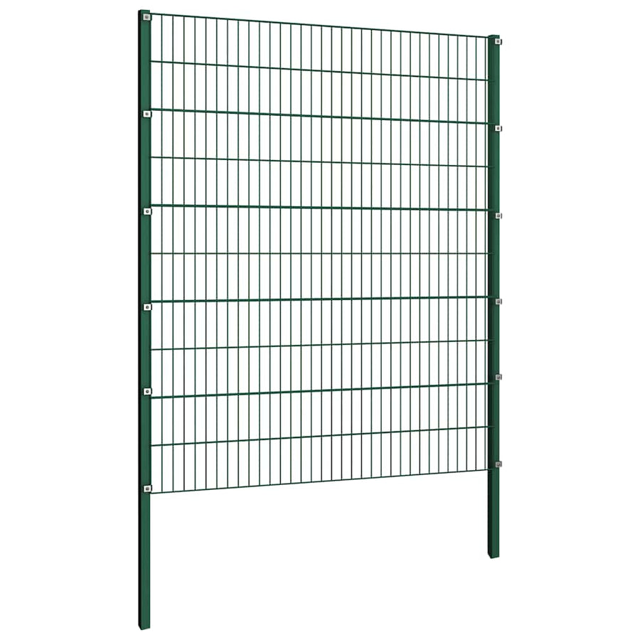 Schuttingpaneel met palen ijzer 522x200 cm groen