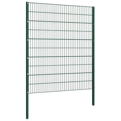 Schuttingpaneel met palen ijzer 694,5x200 cm groen