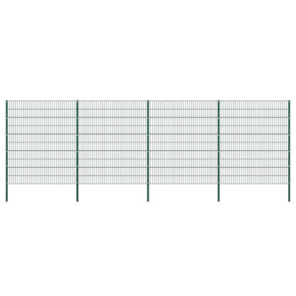 Schuttingpaneel met palen ijzer 867x200 cm groen