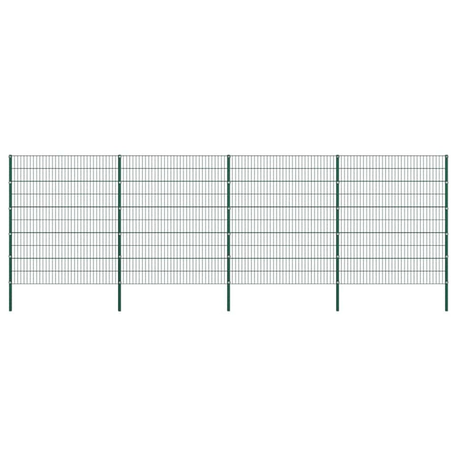 Schuttingpaneel met palen ijzer 867x200 cm groen