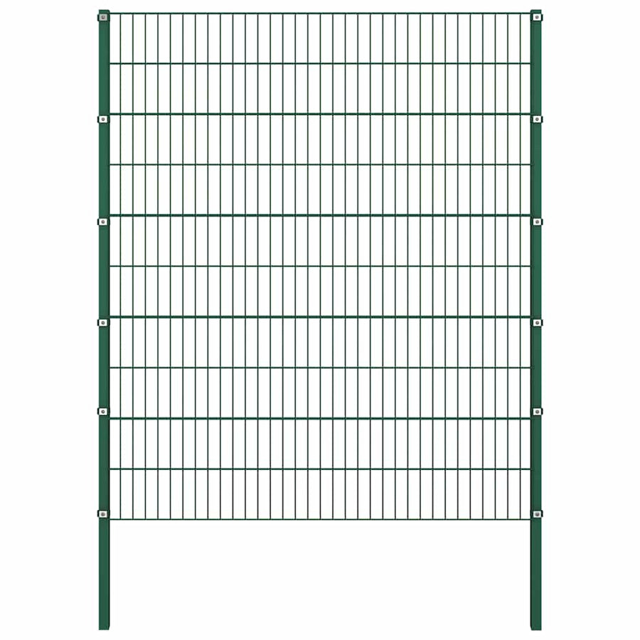 Schuttingpaneel met palen ijzer 867x200 cm groen