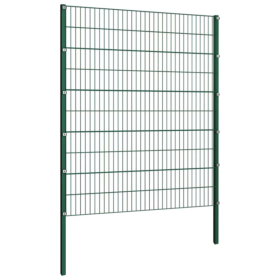 Schuttingpaneel met palen ijzer 867x200 cm groen