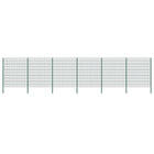 Schuttingpaneel met palen 1040x200 cm groen ijzer
