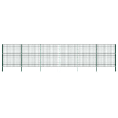 Schuttingpaneel met palen ijzer 1040x200 cm groen
