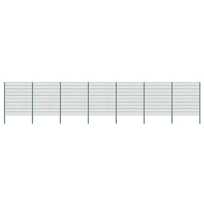 Schuttingpaneel met palen ijzer 1212x200 cm groen