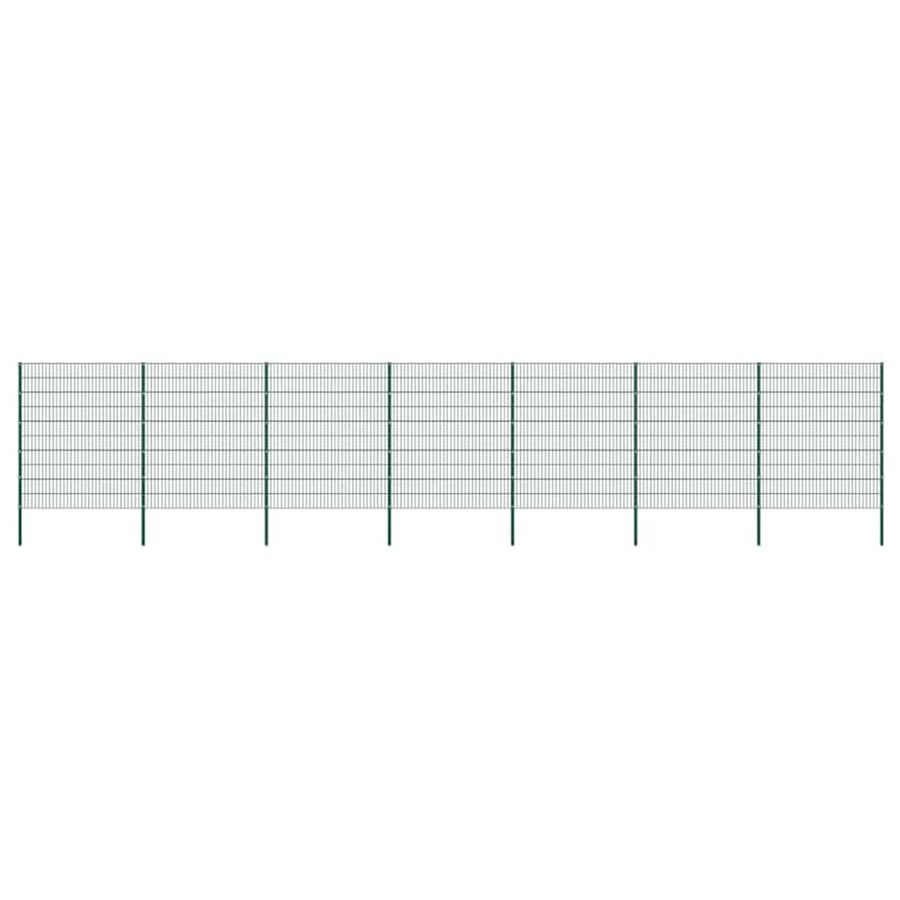 Schuttingpaneel met palen ijzer 1212x200 cm groen