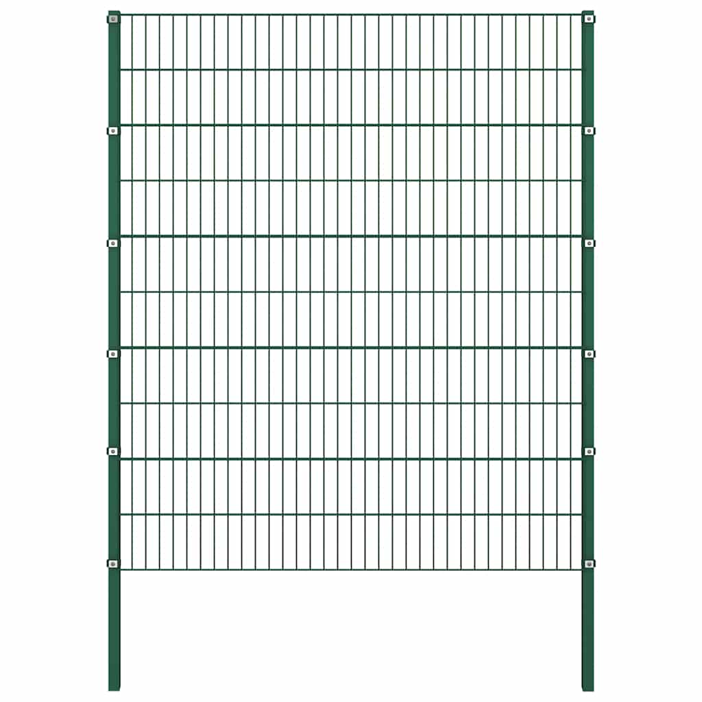 Schuttingpaneel met palen ijzer 1212x200 cm groen