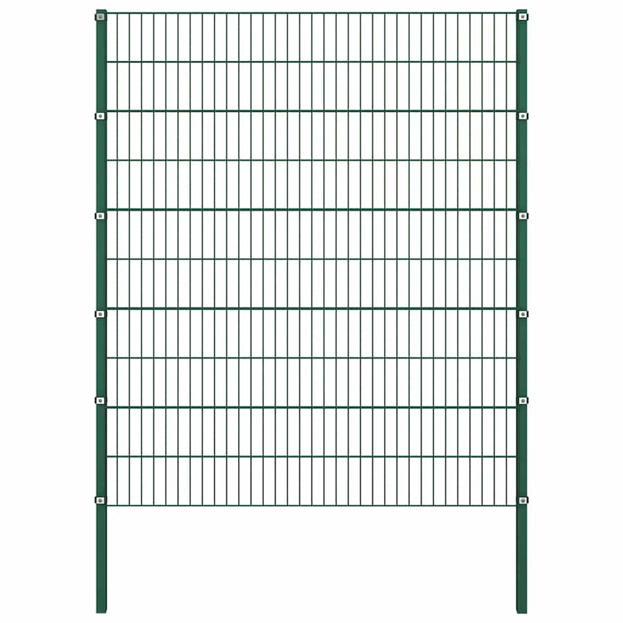 Schuttingpaneel met palen ijzer 1212x200 cm groen