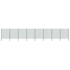 Schuttingpaneel met palen ijzer 13,6 x 2 m groen