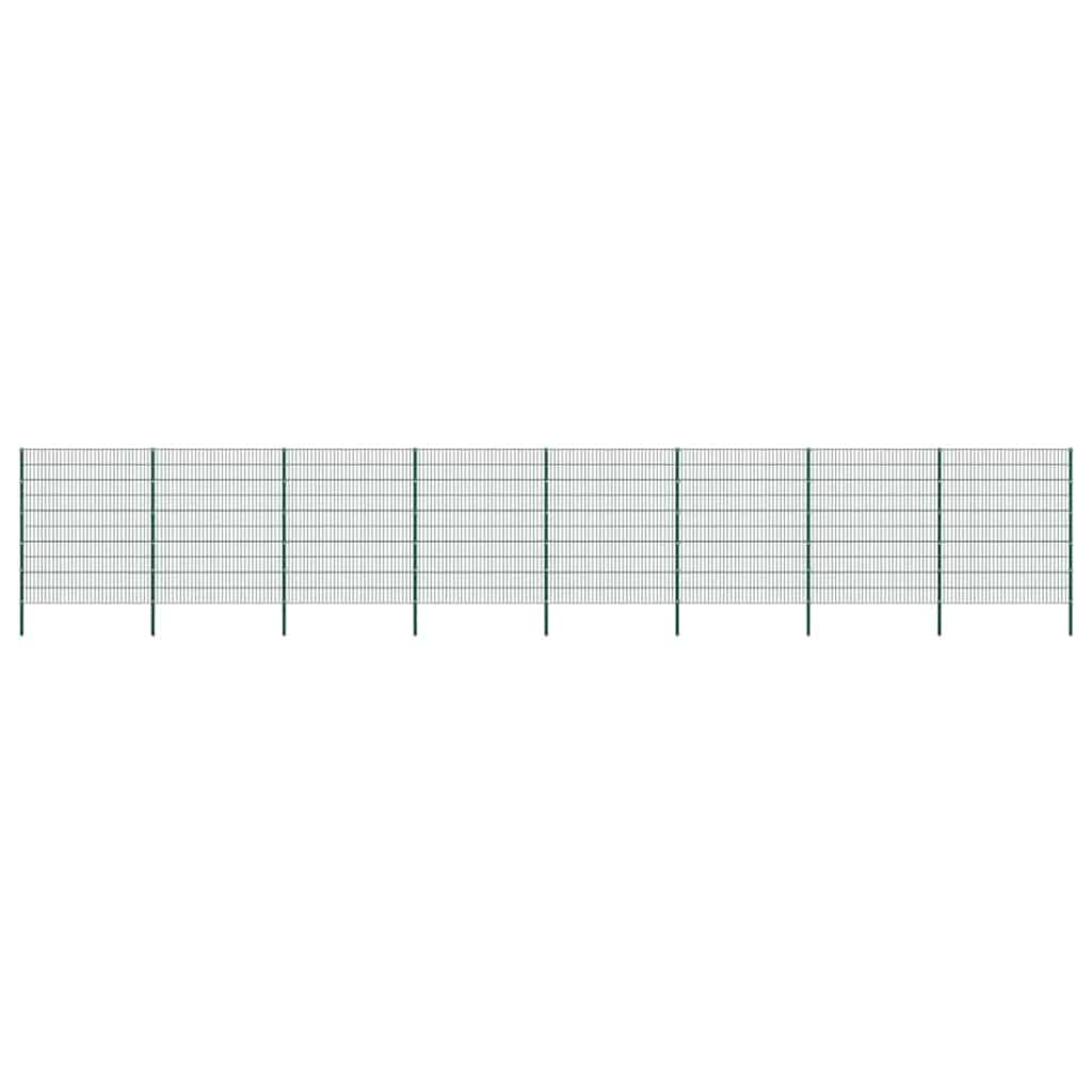 Schuttingpaneel met palen ijzer 1385x200 cm groen
