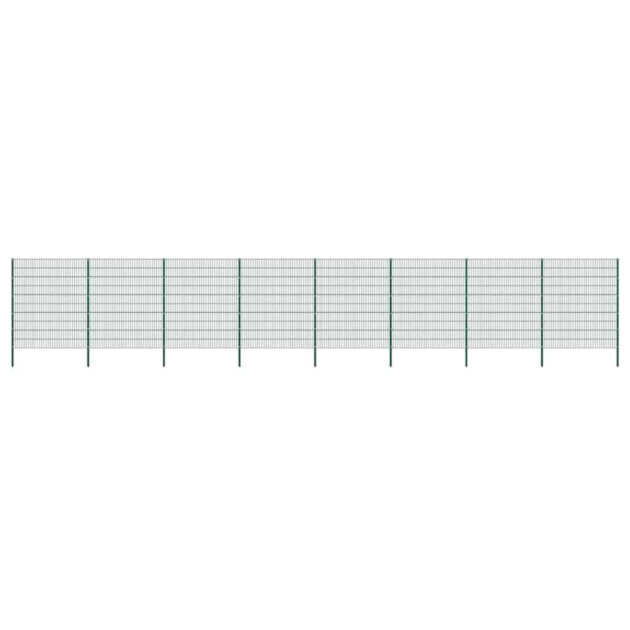 Schuttingpaneel met palen ijzer 1385x200 cm groen