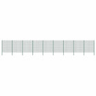 Schuttingpaneel met palen ijzer 15,3 x 2 m groen