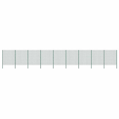 Schuttingpaneel met palen ijzer 1557,5x200 cm groen