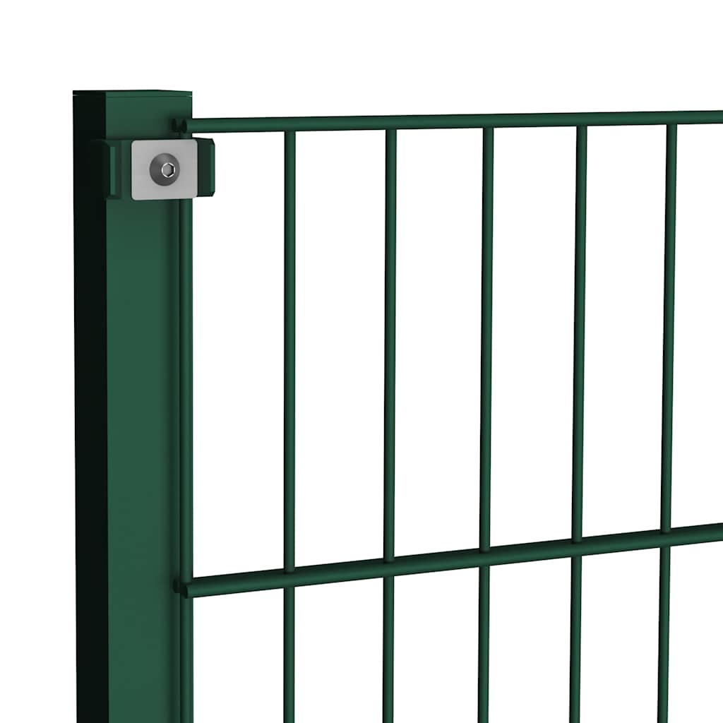 Schuttingpaneel met palen ijzer 1557,5x200 cm groen