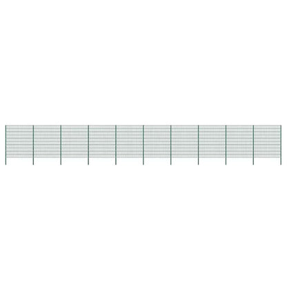 Schuttingpaneel met palen ijzer 1730x200 cm groen