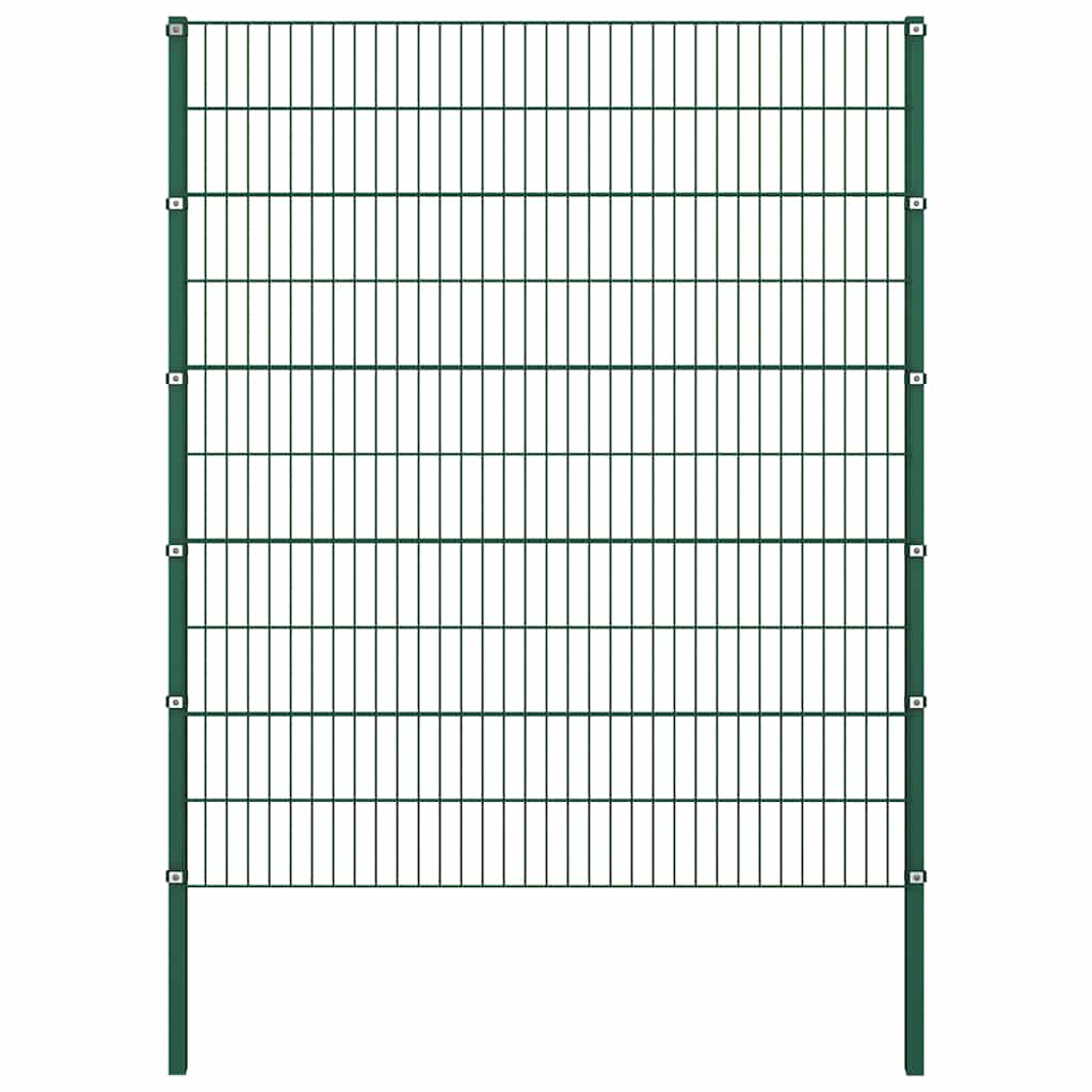 Schuttingpaneel met palen ijzer 1730x200 cm groen