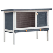 Konijnenhok 90x45x65 cm massief grenenhout grijs
