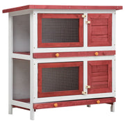 Konijnenhok 90x45x90 cm hout rood