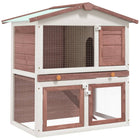 Outdoor Rabbit Hutch with 3 Doors Wood Brown