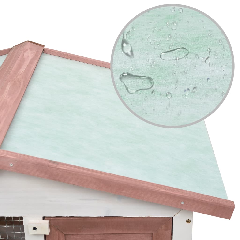 Konijnenhok voor buiten met 3 deuren hout bruin Bruin