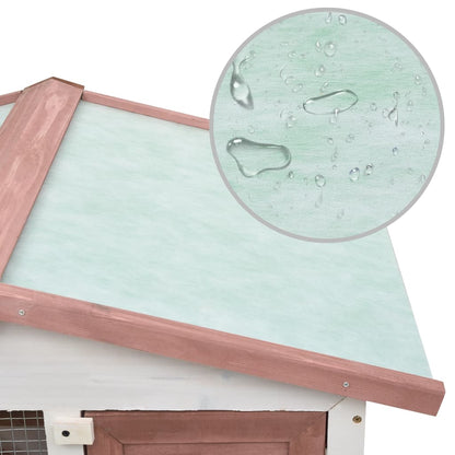 Konijnenhok voor buiten met 3 deuren hout bruin Bruin