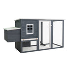 Chicken coop with sleeping area, grey wood