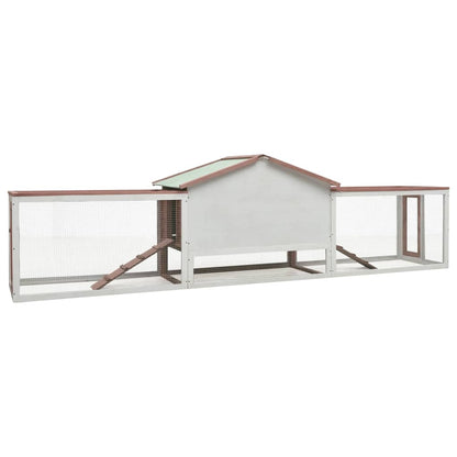 Konijnenhok 310x70x87 cm massief grenen- en vurenhout mokka Mokka