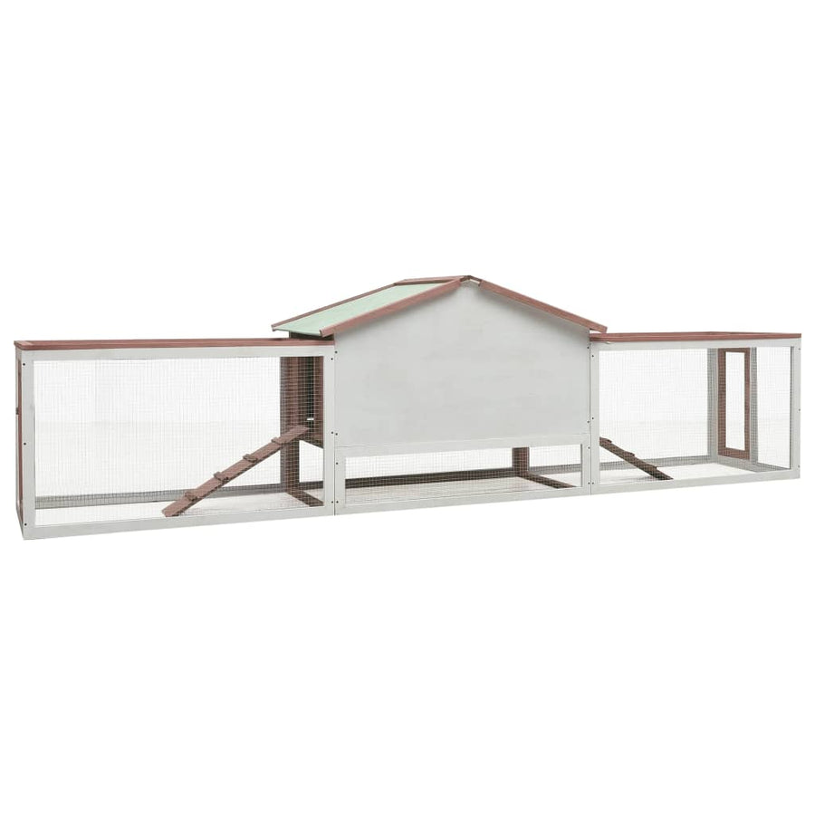 Konijnenhok 310x70x87 cm massief grenen- en vurenhout mokka Mokka