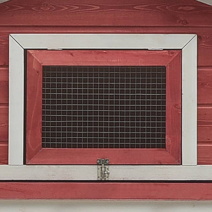 Konijnenhok 310x70x87 cm massief grenen- en vurenhout rood Rood