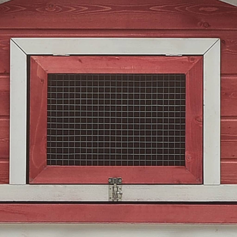 Konijnenhok 310x70x87 cm massief grenen- en vurenhout rood Rood
