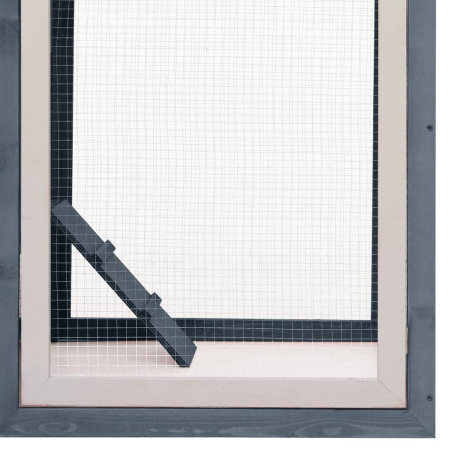 Kippenhok 170x81x110 cm massief grenen- en vurenhout grijs Grijs
