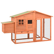 Kippenhok met nestkast 191x67x117 cm massief vurenhout