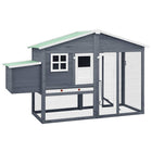 Chicken coop with nesting box solid spruce grey and white